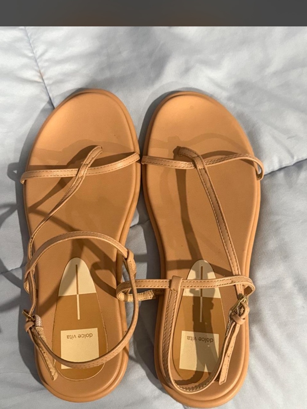 Dolce Vita Cognac Strappy Flat Sandals